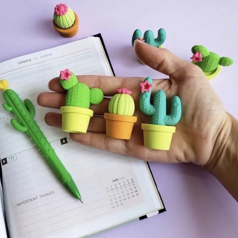 Borracha Plástica Colorida Formato de Cactos