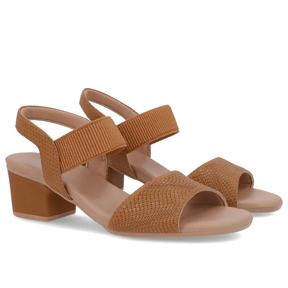  Sandália Salto Bloco Couro